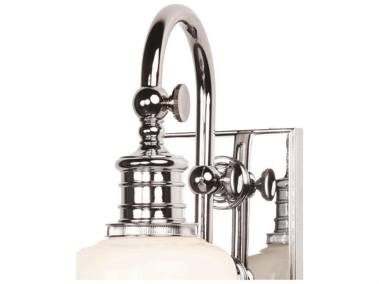 Hudson Valley Keswick 1-Light Polished Chrome Off White Glass Wall Sconce