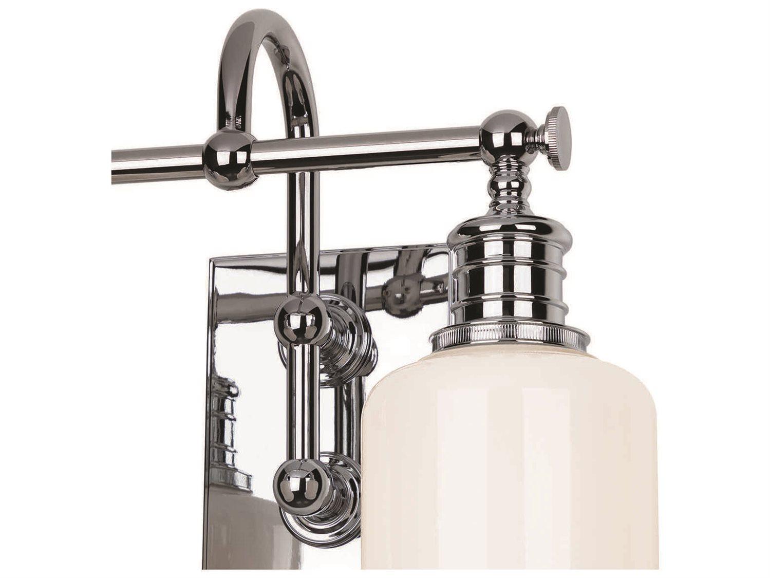Hudson Valley Keswick 2-Light Polished Chrome Off White Glass Vanity Light