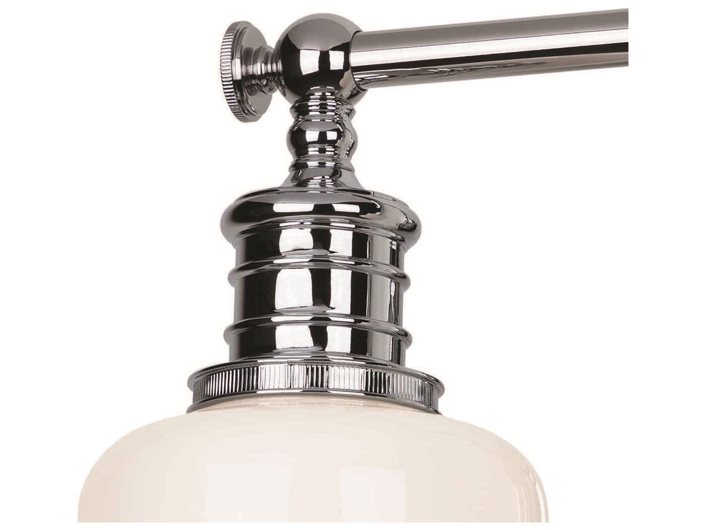 Hudson Valley Keswick 2-Light Polished Chrome Off White Glass Vanity Light