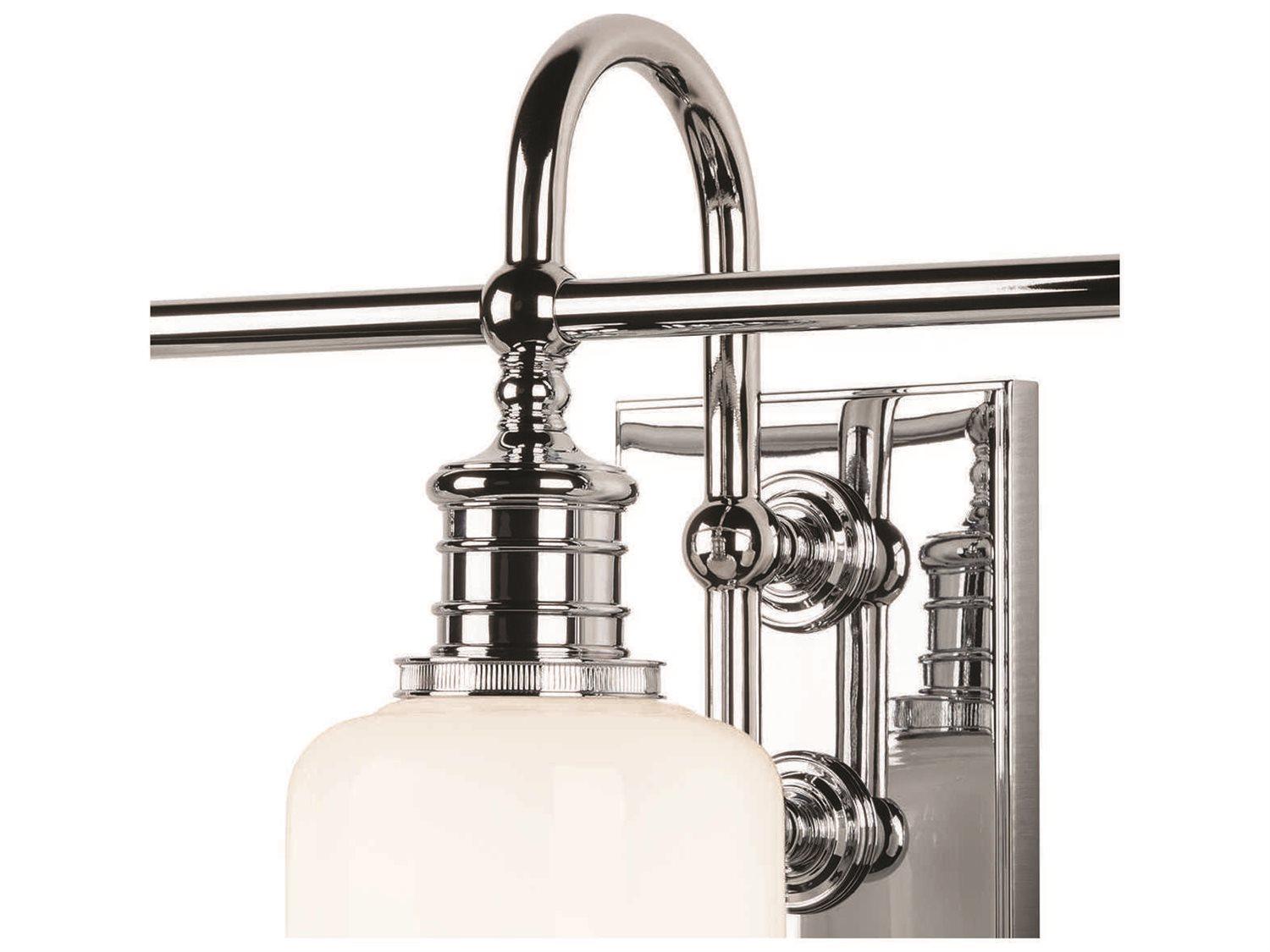 Hudson Valley Keswick 3-Light Polished Chrome Off White Glass Vanity Light
