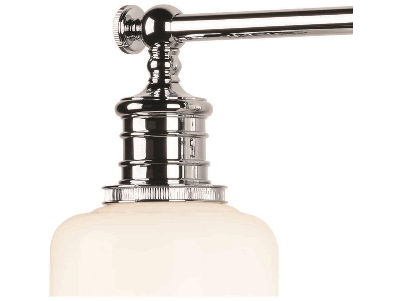 Hudson Valley Keswick 3-Light Polished Chrome Off White Glass Vanity Light