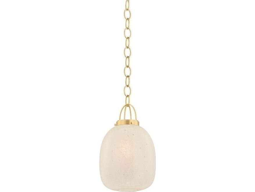 Hudson Valley Enosburg 1-Light Aged Brass Round Mini Pendant