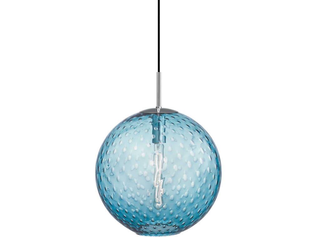 Hudson Valley Rousseau 1-Light Polished Chrome Blue Globe Pendant