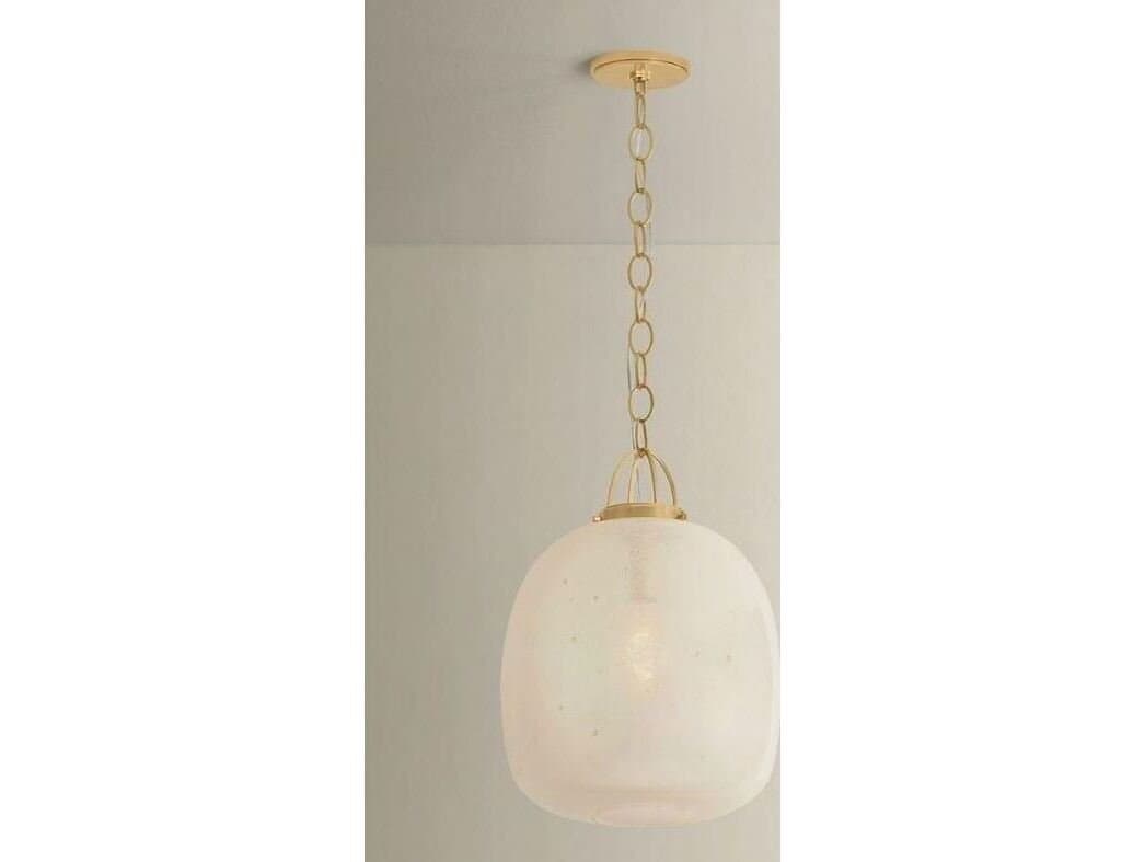 Hudson Valley Enosburg 1-Light Aged Brass Round Pendant