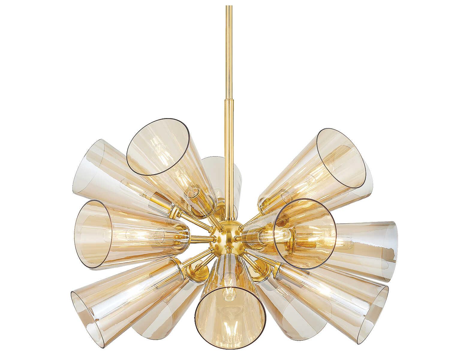 Hudson Valley Hartwood 15-Light Aged Brass Sputnik Pendant