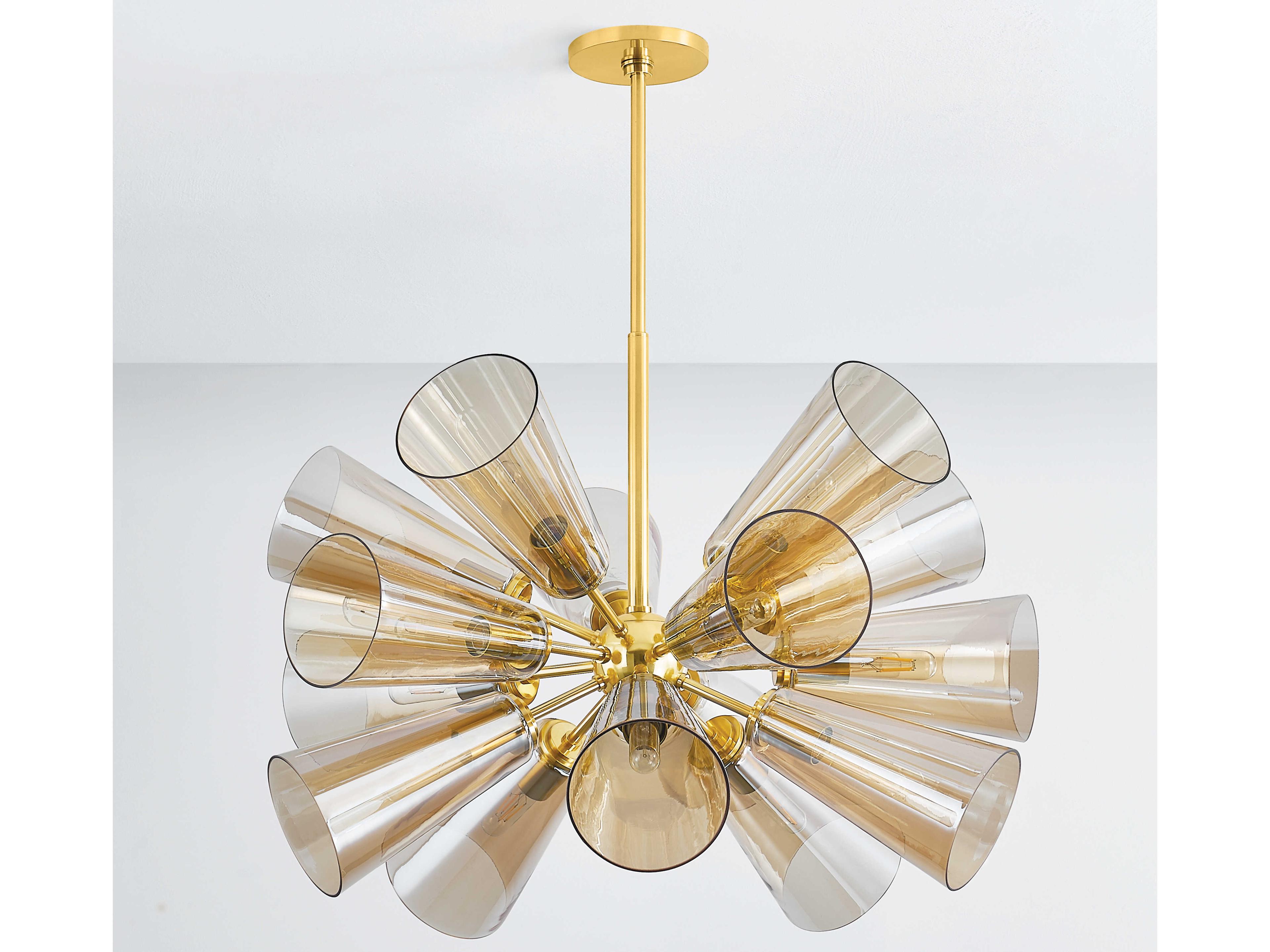Hudson Valley Hartwood 15-Light Aged Brass Sputnik Pendant