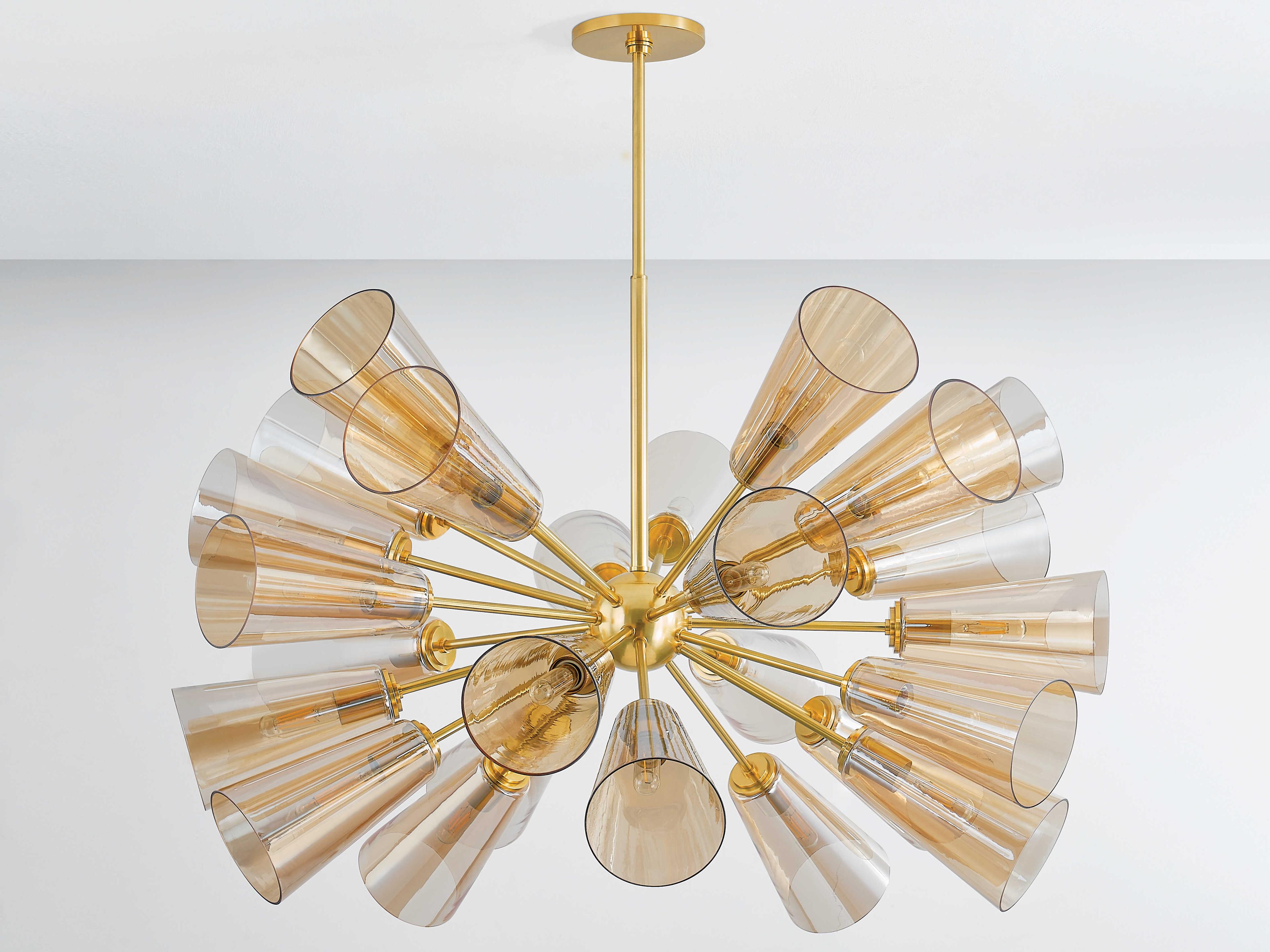Hudson Valley Hartwood 25-Light Aged Brass Sputnik Pendant