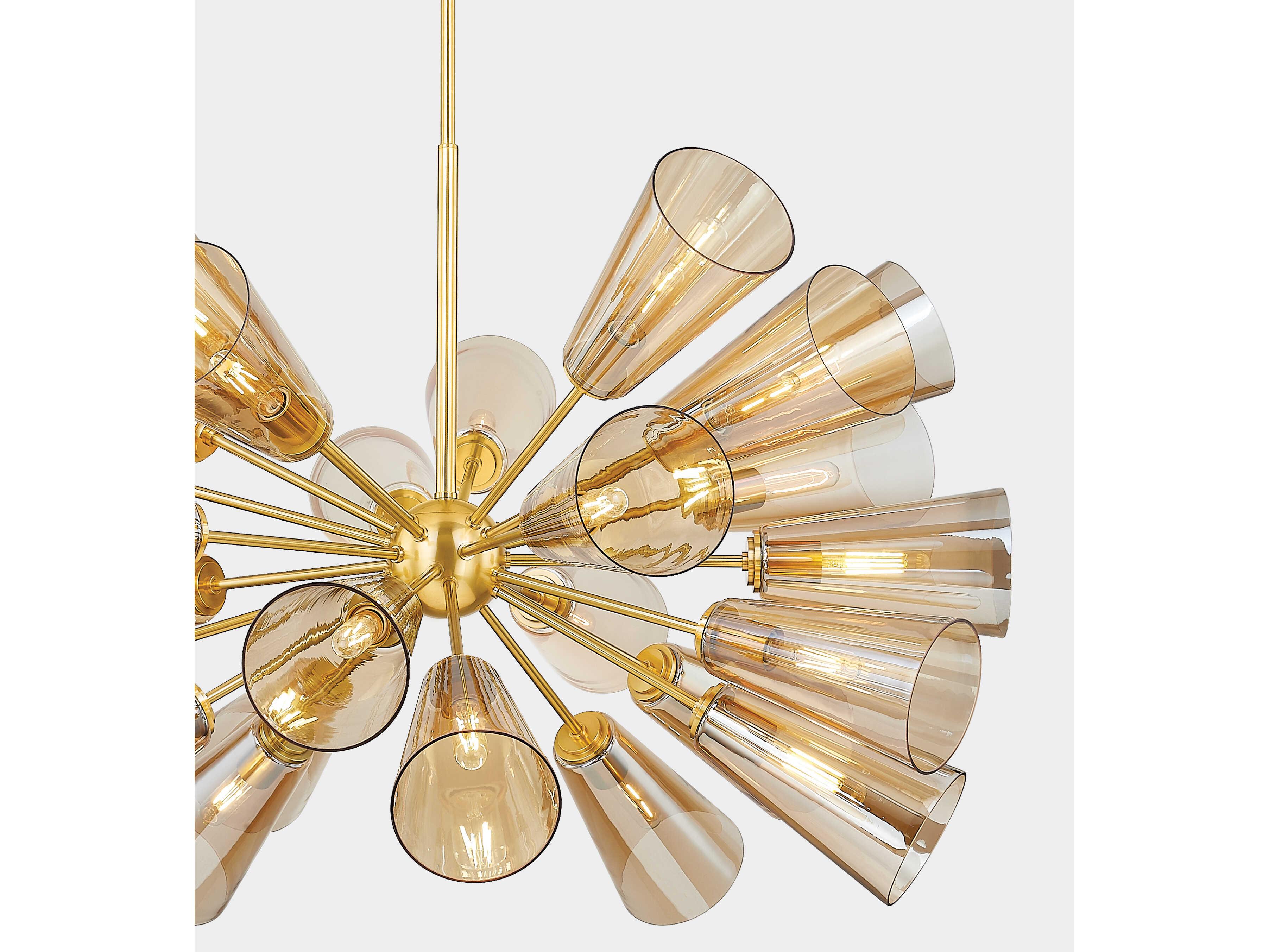Hudson Valley Hartwood 25-Light Aged Brass Sputnik Pendant