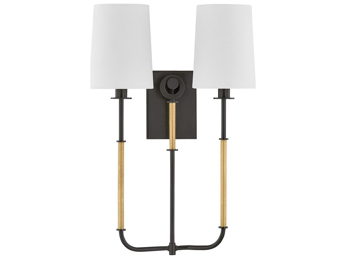 Hudson Valley Glenmont 2-Light Aged Brass Distressed Bronze Wall Sconce