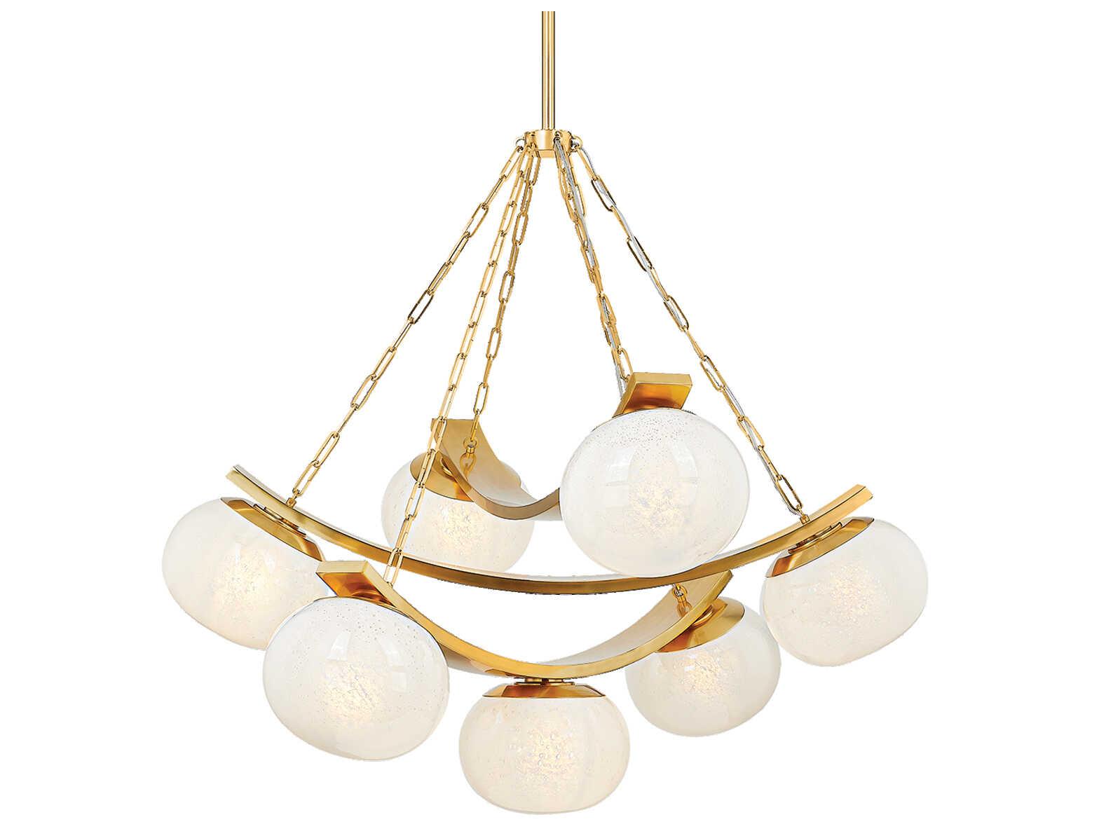 Hudson Valley Duxbury 7-Light Aged Brass Globe Chandelier