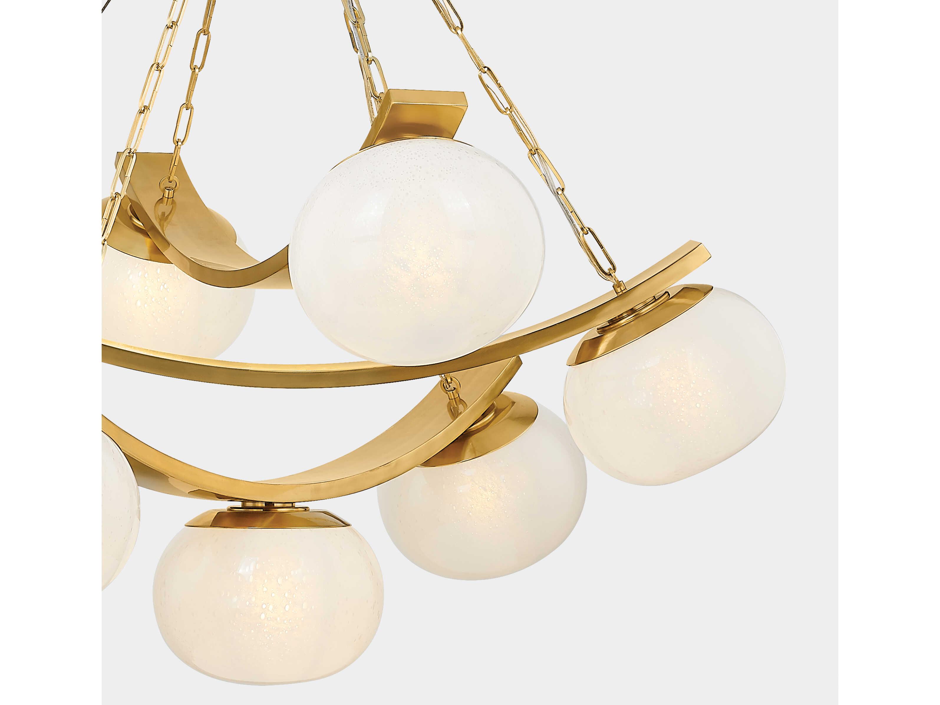 Hudson Valley Duxbury 7-Light Aged Brass Globe Chandelier
