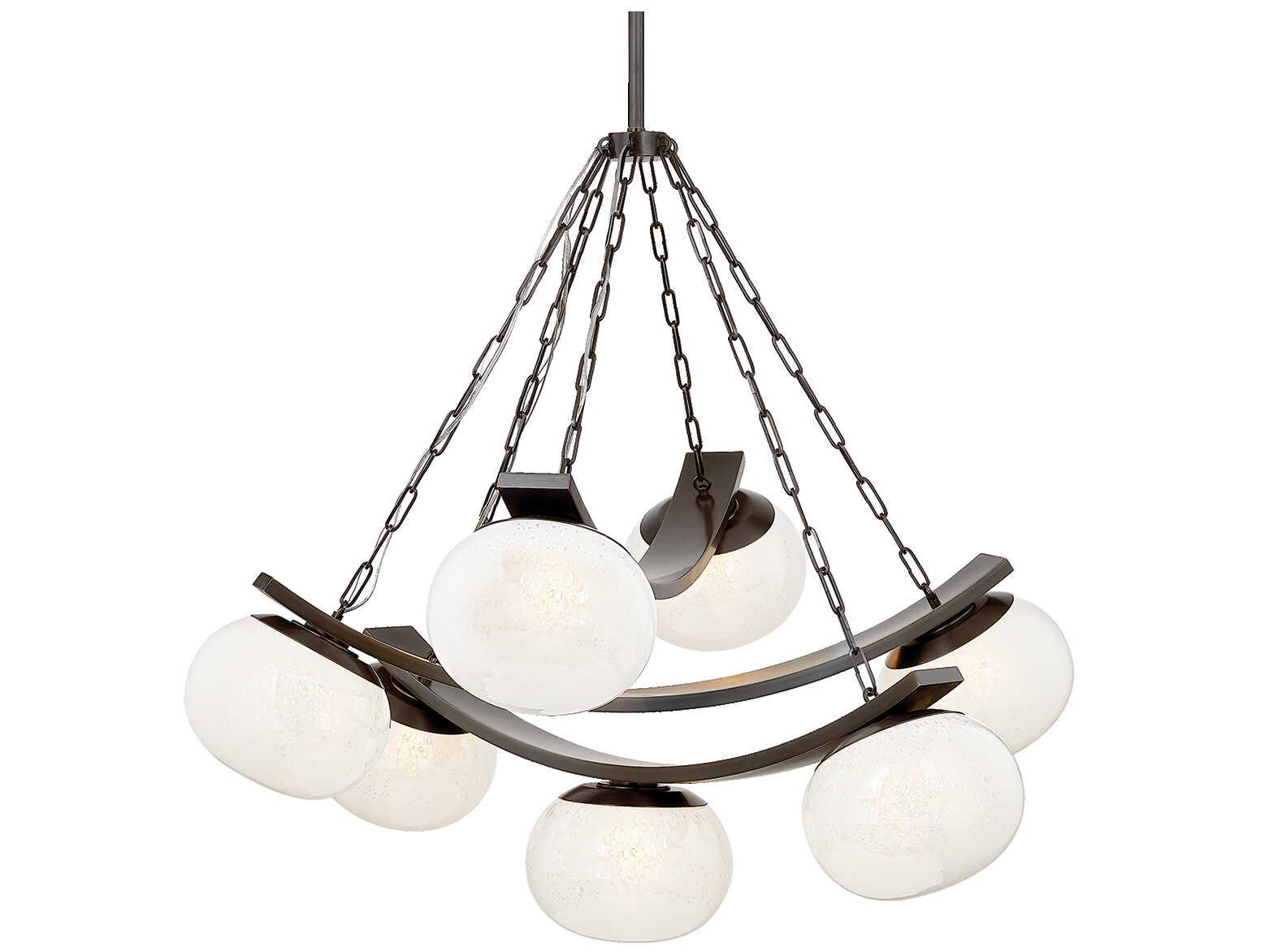Hudson Valley Duxbury 7-Light Distressed Bronze Black Globe Chandelier