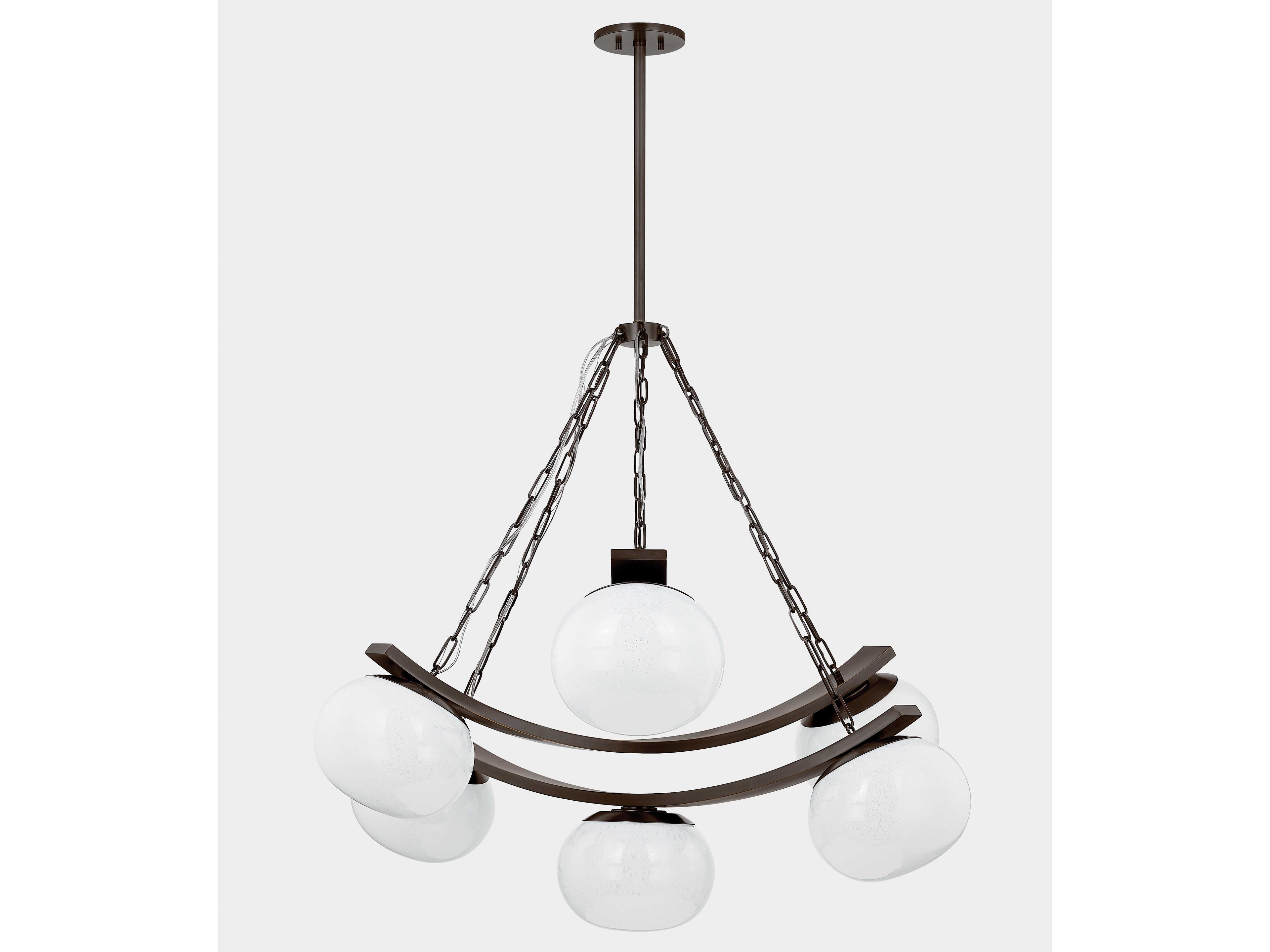 Hudson Valley Duxbury 7-Light Distressed Bronze Black Globe Chandelier