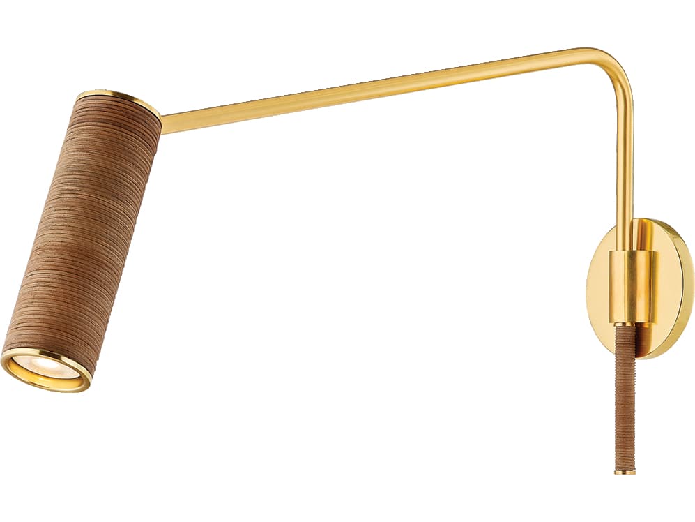 Hudson Valley Narragansett 1-Light Aged Brass Swing Wall Sconce