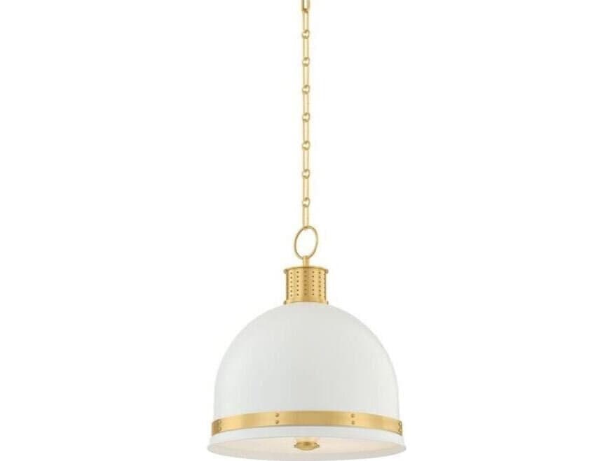 Hudson Valley Briscoe 2-Light Aged Brass Soft White Dome Pendant