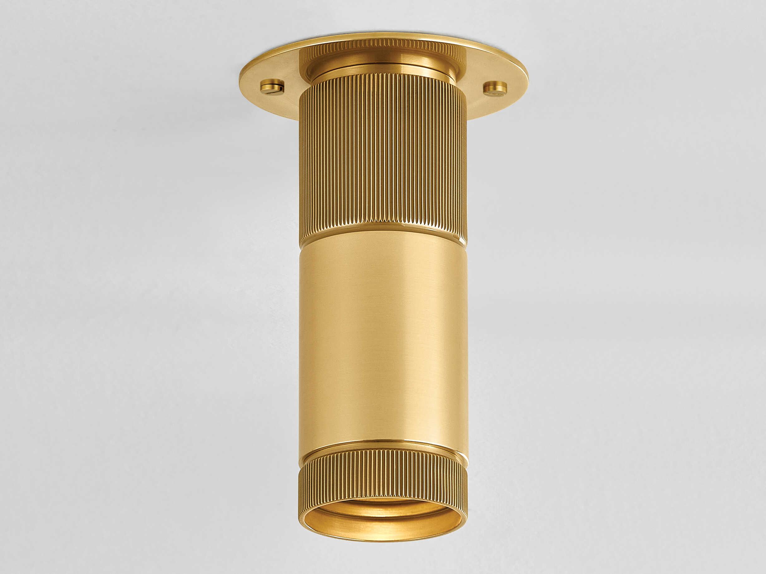 Hudson Valley Dighton 1-Light Aged Brass Cylinder Flush Mount