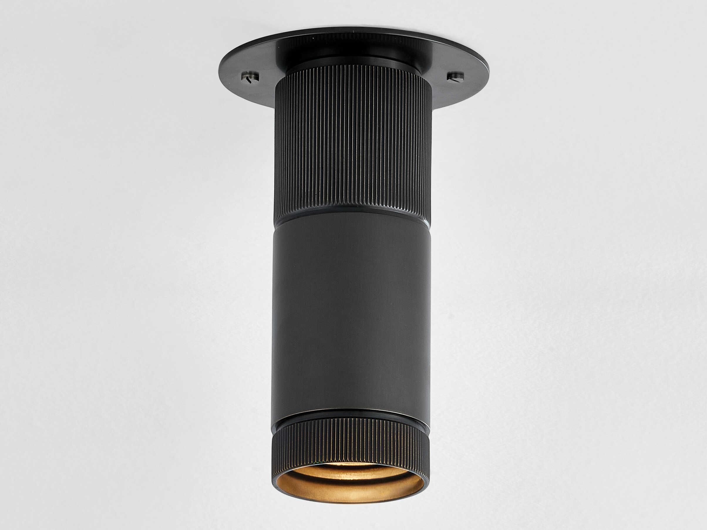 Hudson Valley Dighton 1-Light Distressed Bronze Black Cylinder Flush Mount