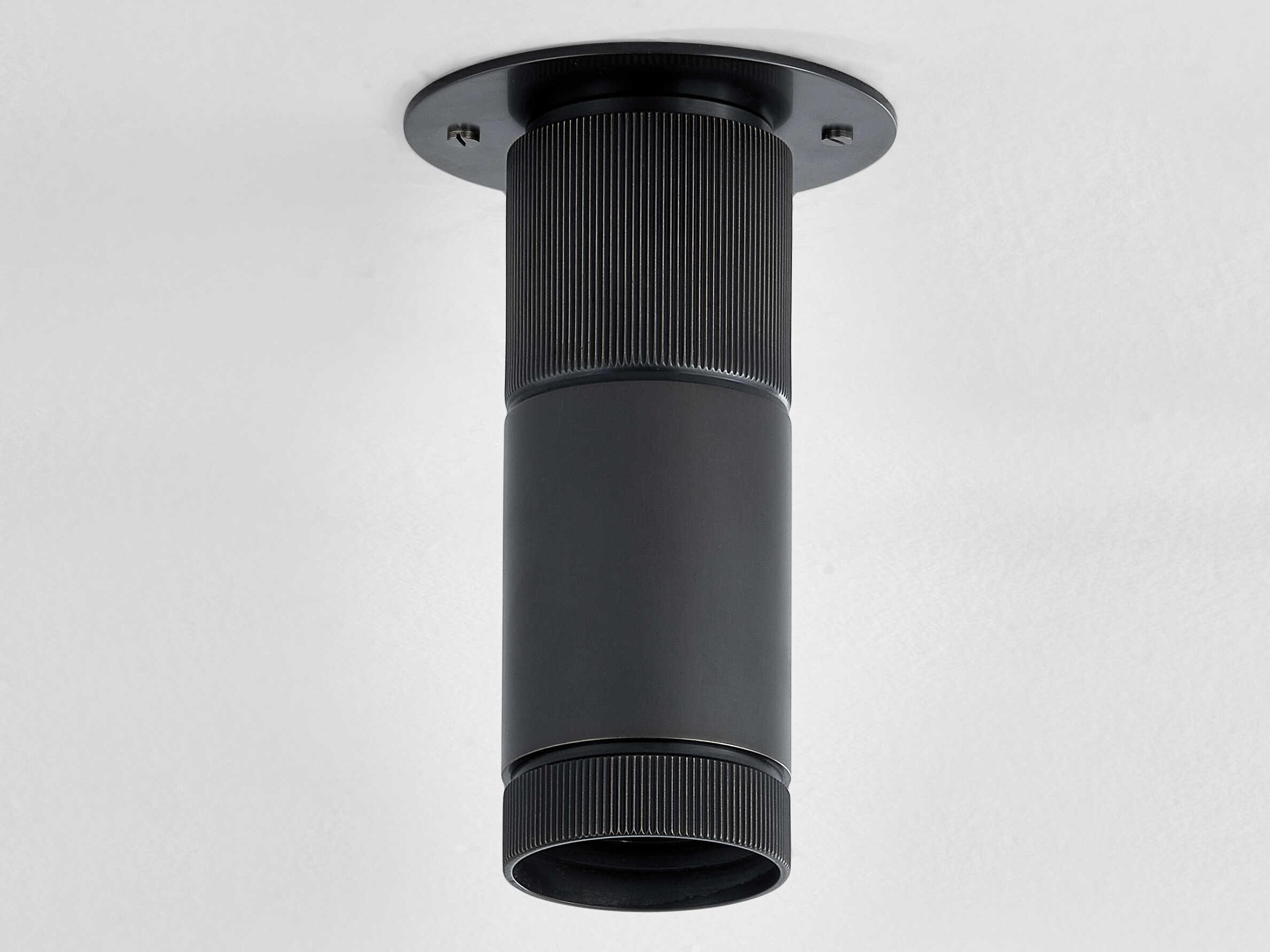 Hudson Valley Dighton 1-Light Distressed Bronze Black Cylinder Flush Mount