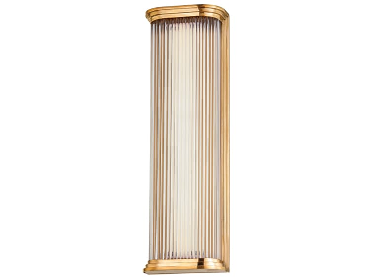 Hudson Valley Newburgh 1-Light Aged Brass Glass LED Wall Sconce