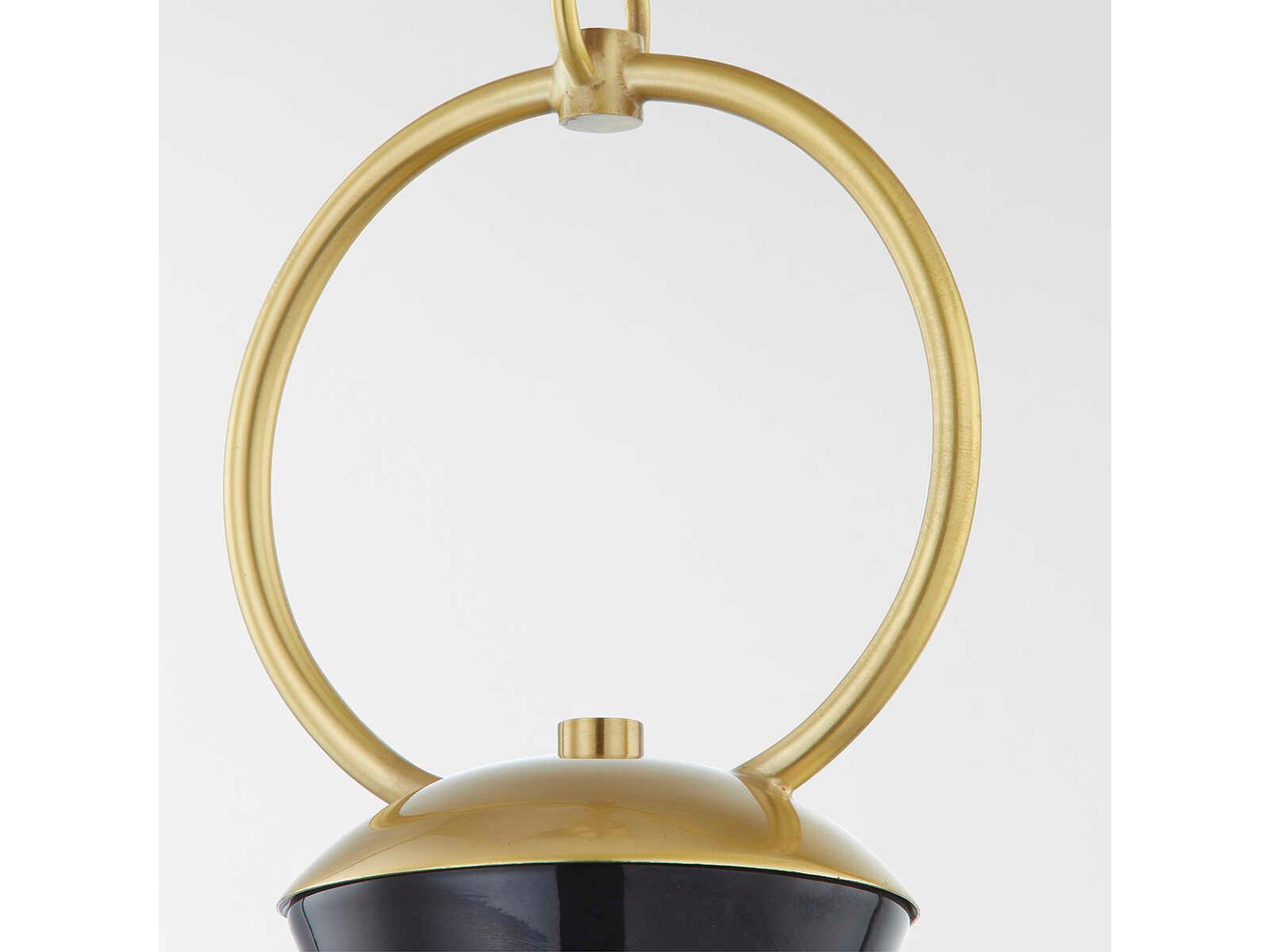 Hudson Valley Borden 1-Light Aged Brass Black Mini Pendant