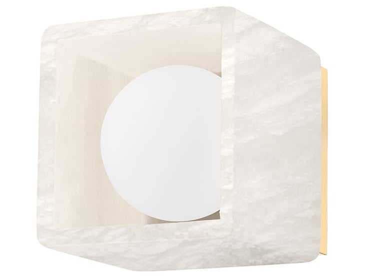 Hudson Valley Budnick 1-Light Aged Brass Glass LED Wall Sconce