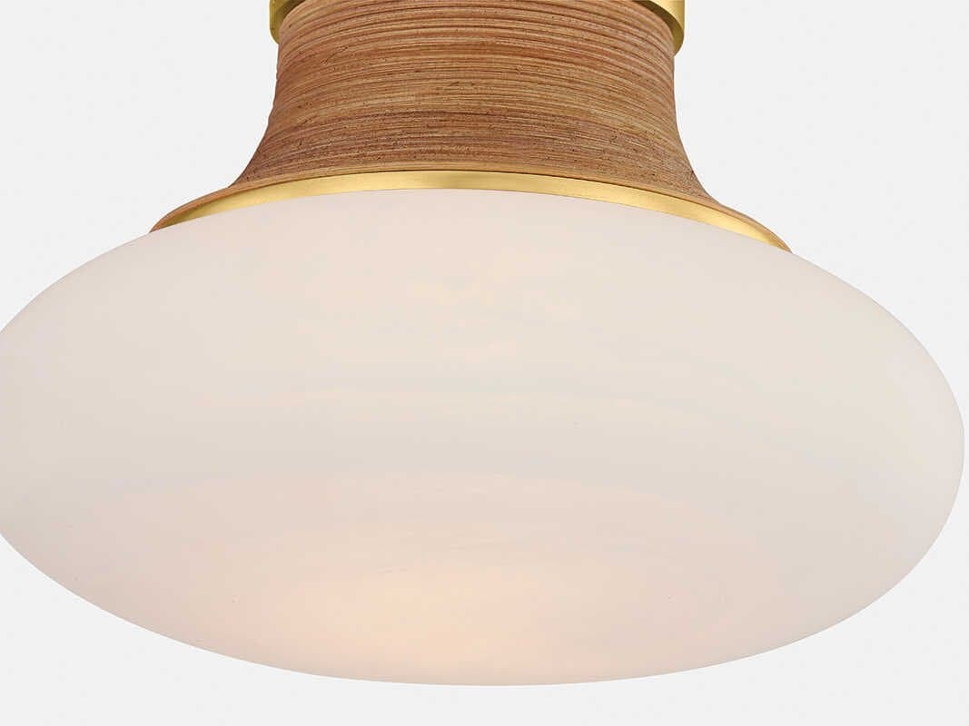 Hudson Valley Pearl River 1-Light Aged Brass Round Semi Flush Mount