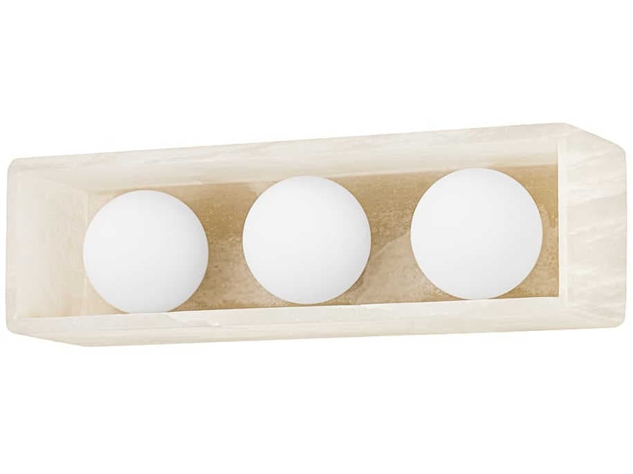 Hudson Valley Budnick 3-Light Aged Brass Glass LED Vanity Light