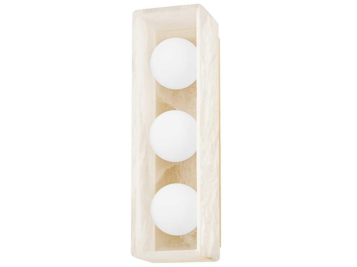 Hudson Valley Budnick 3-Light Aged Brass Glass LED Vanity Light