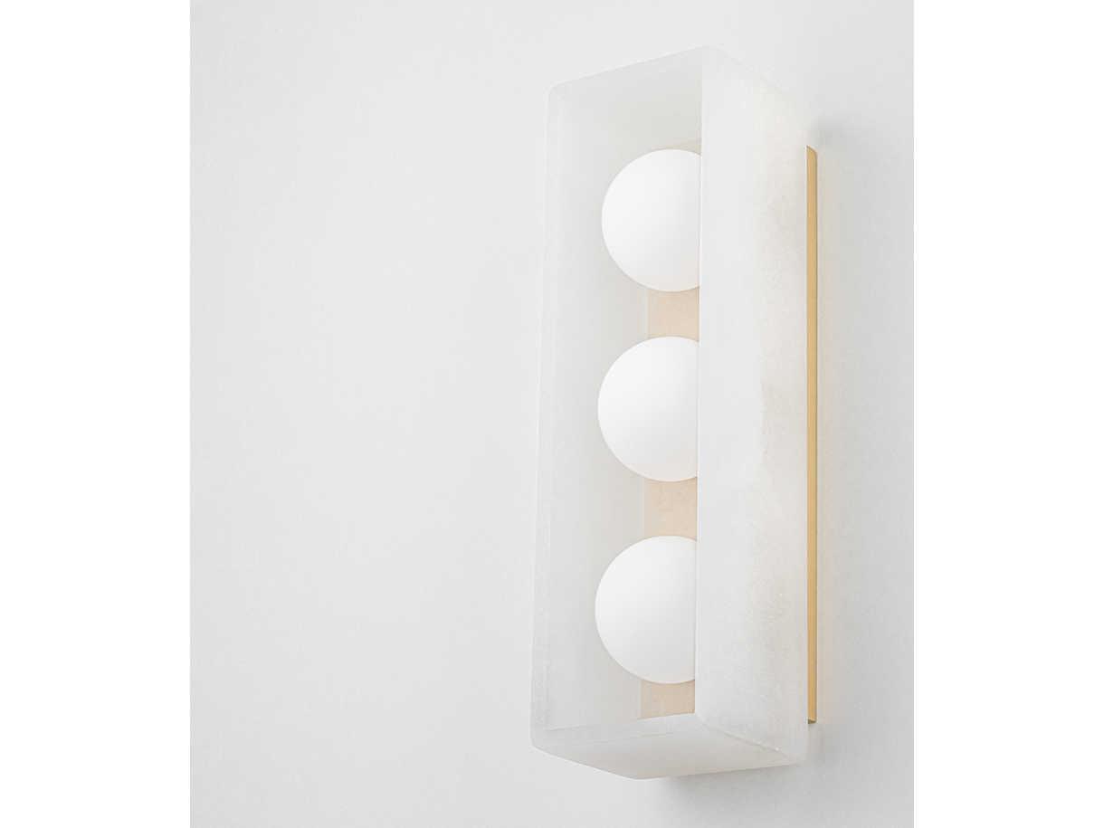 Hudson Valley Budnick 3-Light Aged Brass Glass LED Vanity Light