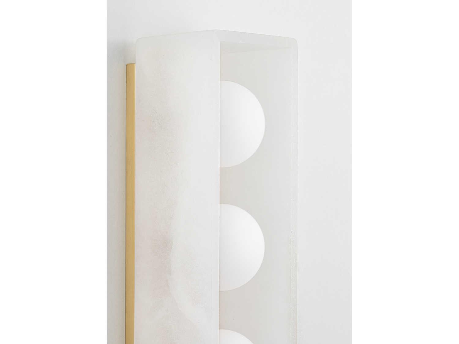 Hudson Valley Budnick 3-Light Aged Brass Glass LED Vanity Light