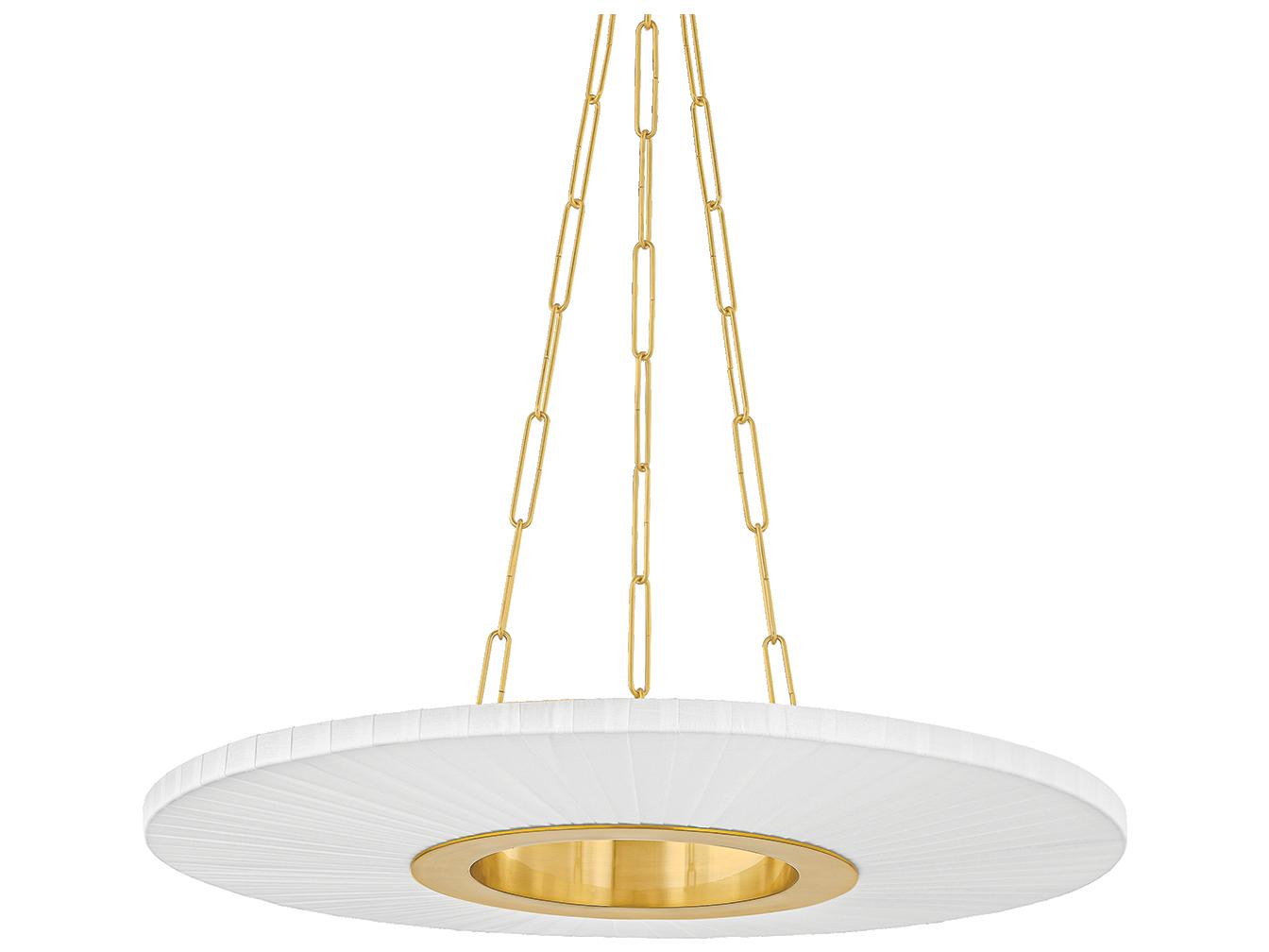 Hudson Valley Prattsburgh 1-Light Aged Brass Round Pendant