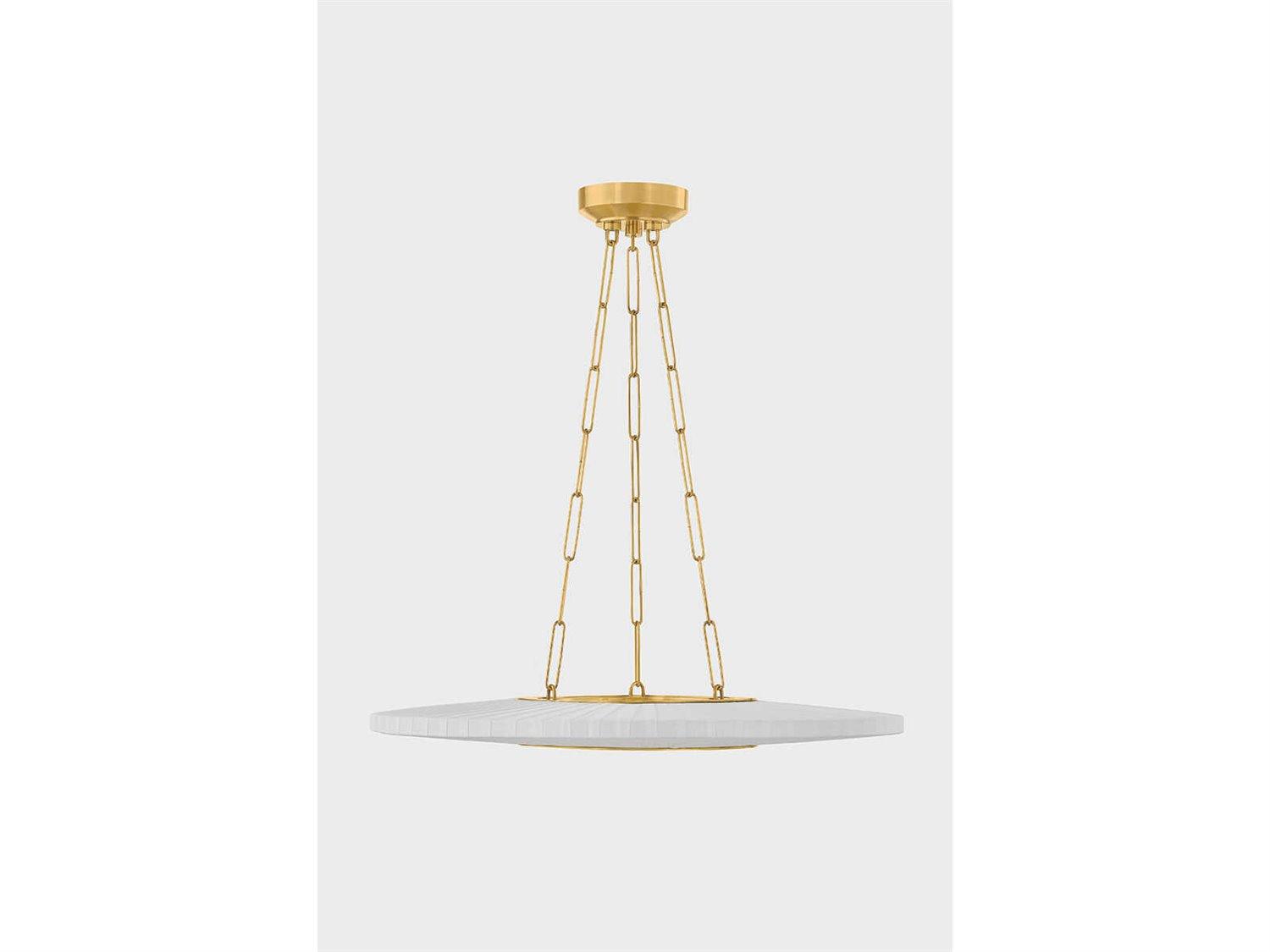 Hudson Valley Prattsburgh 1-Light Aged Brass Round Pendant
