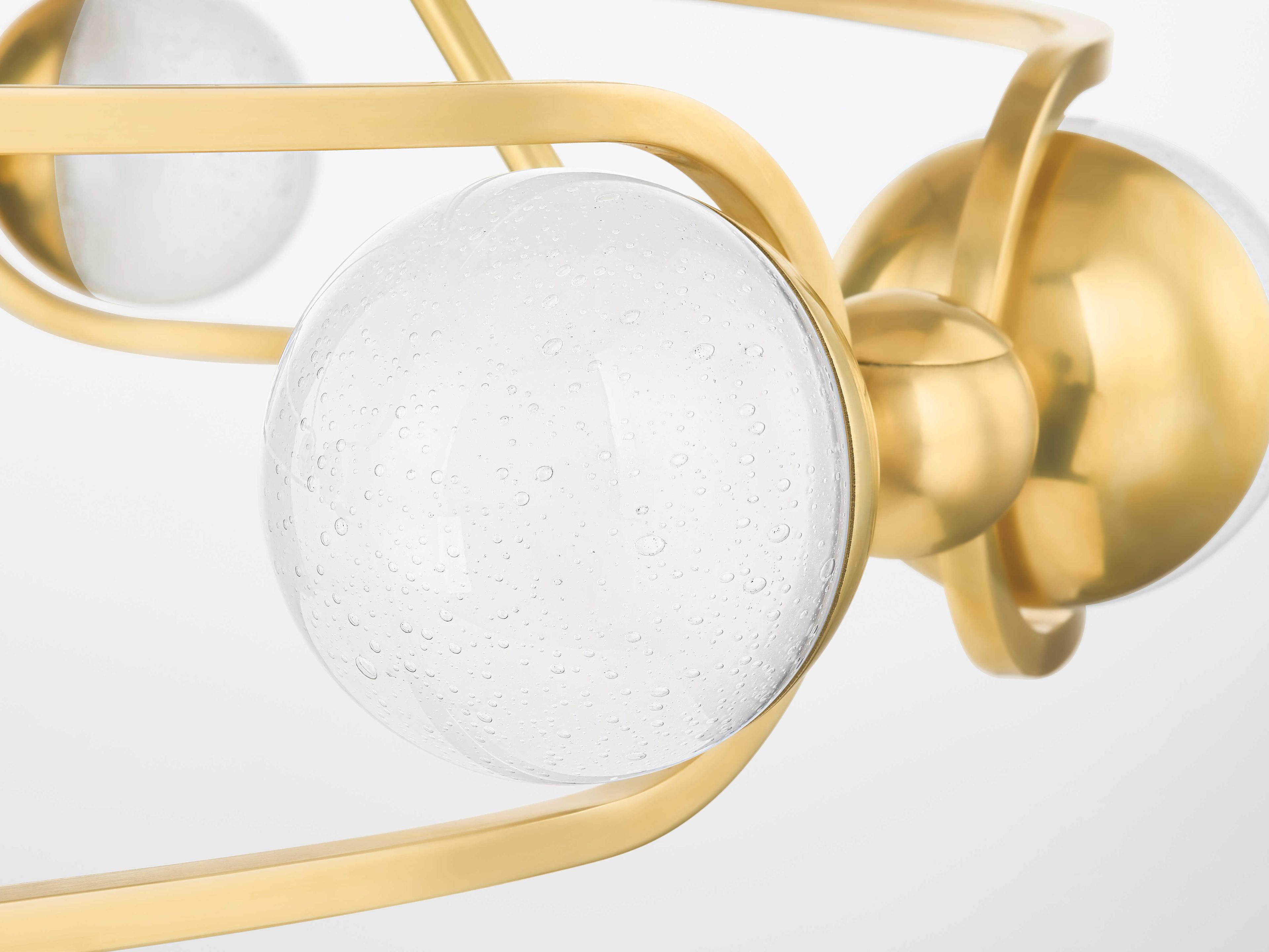 Hudson Valley Hartford 6-Light Aged Brass Glass LED Globe Chandelier