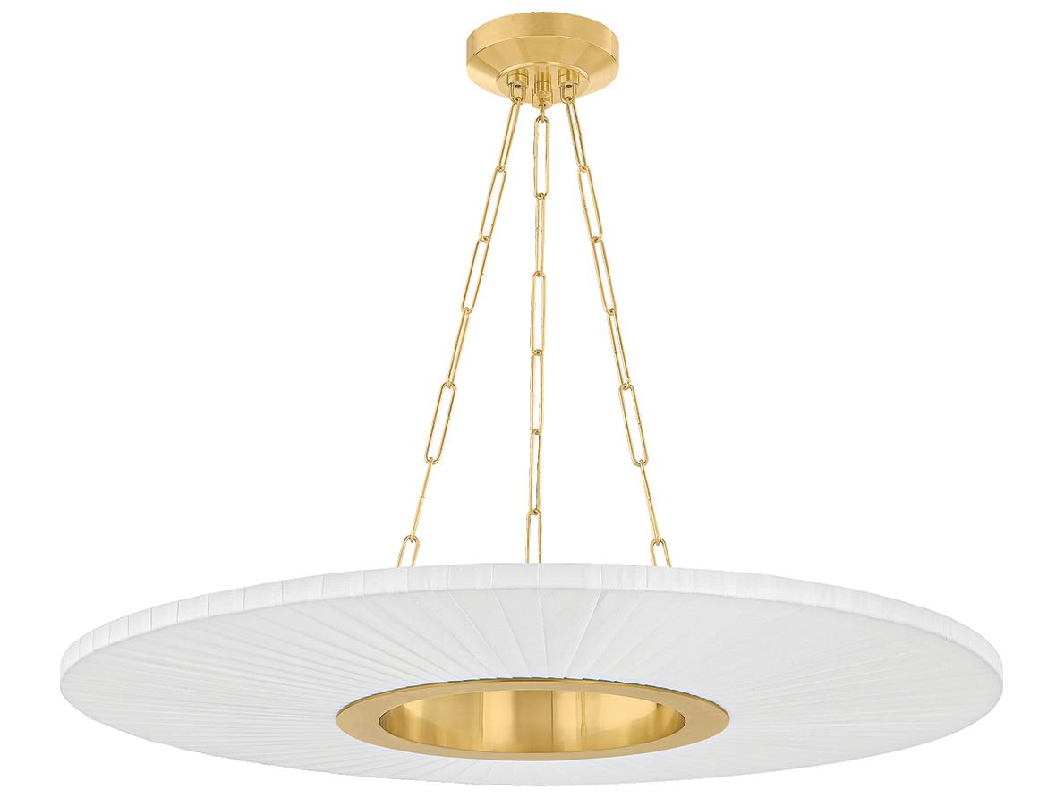 Hudson Valley Prattsburgh 1-Light Aged Brass Round Pendant