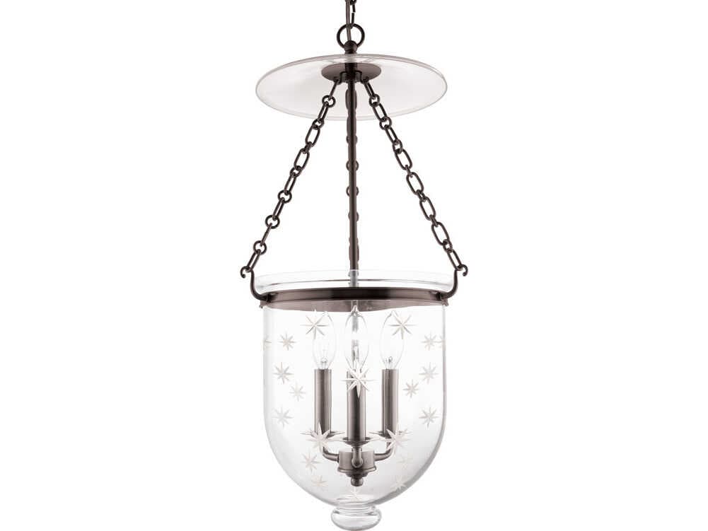 Hudson Valley Hampton 3-Light Old Bronze Glass Traditional Mini Pendant