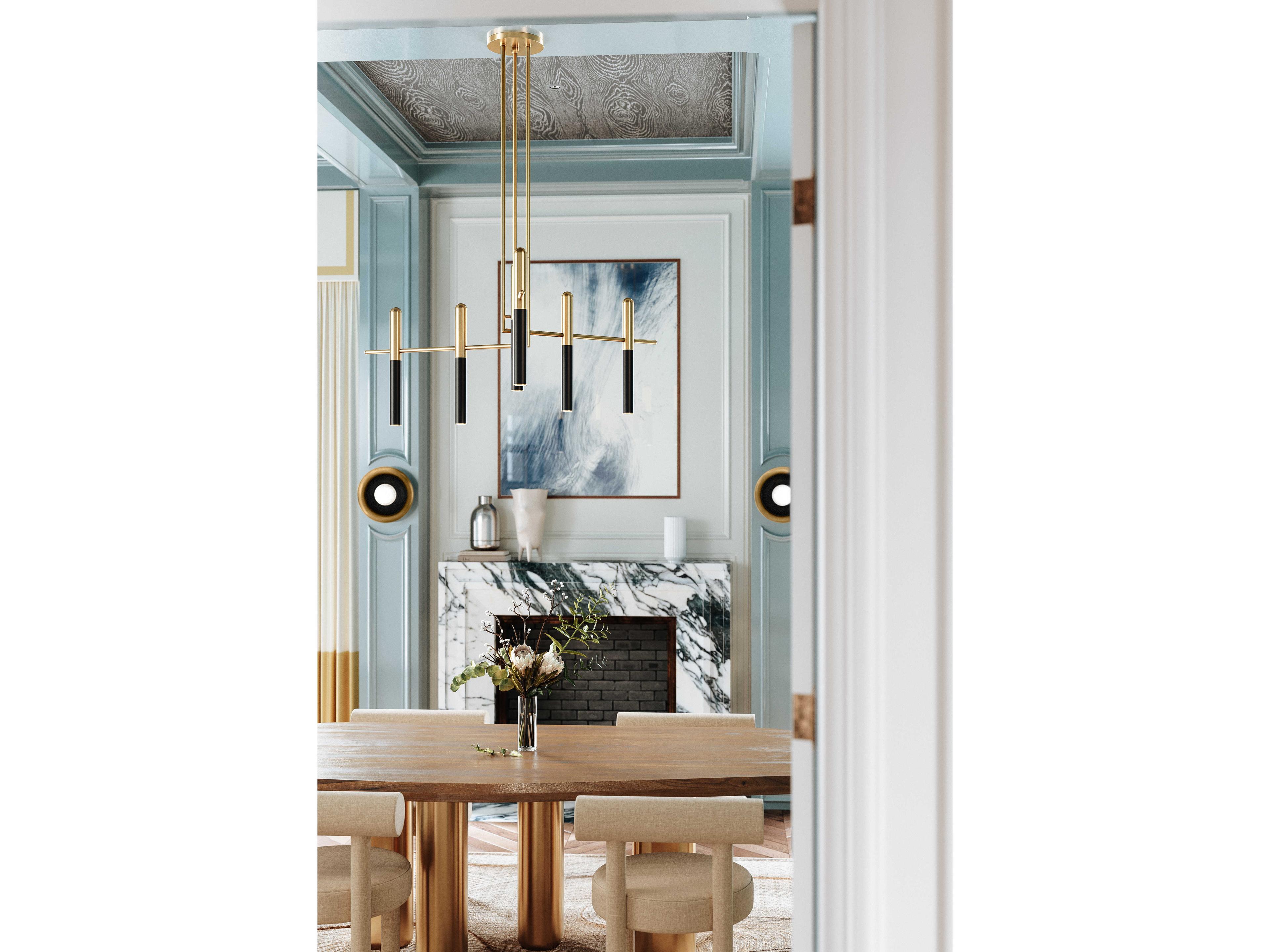 Hudson Valley Thurston 6-Light Aged Old Bronze Clear Glass LED Chandelier