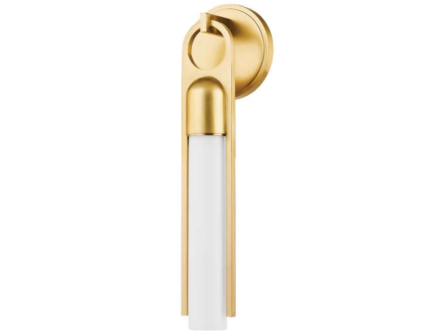 Hudson Valley Bethlehem 1-Light Aged Brass Glass Wall Sconce