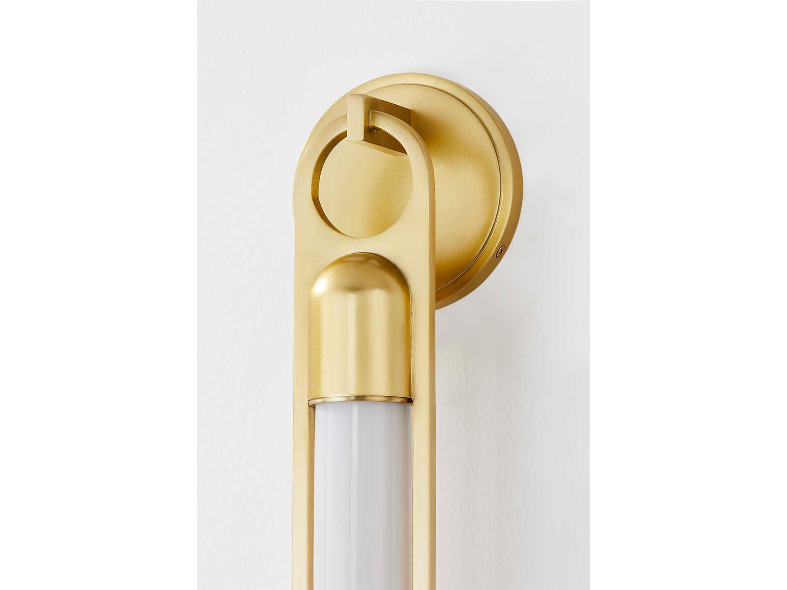 Hudson Valley Bethlehem 1-Light Aged Brass Glass Wall Sconce