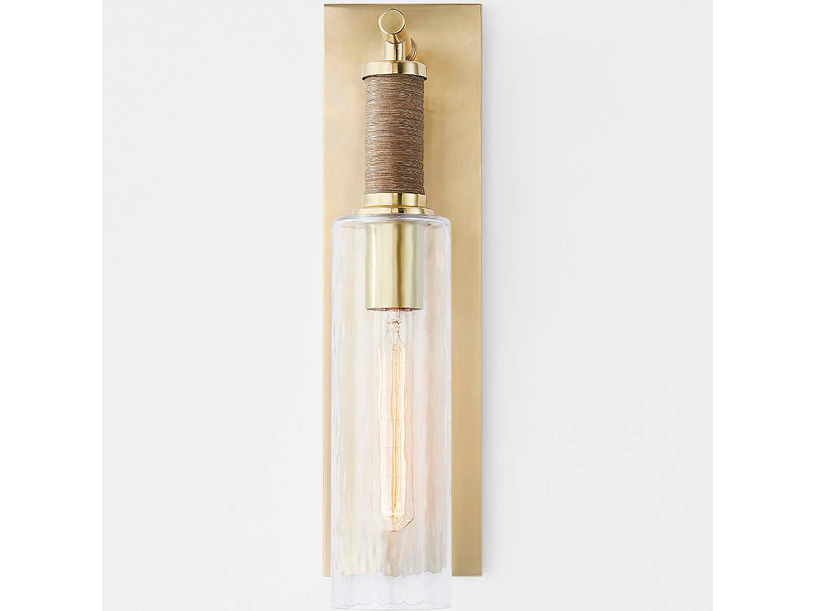 Hudson Valley Eastchester 1-Light Aged Brass Glass Wall Sconce