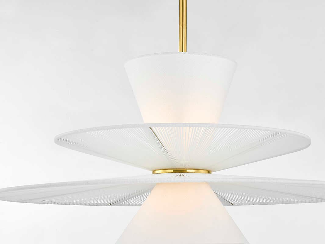 Hudson Valley Esperance 2-Light Aged Brass White Geometric Pendant