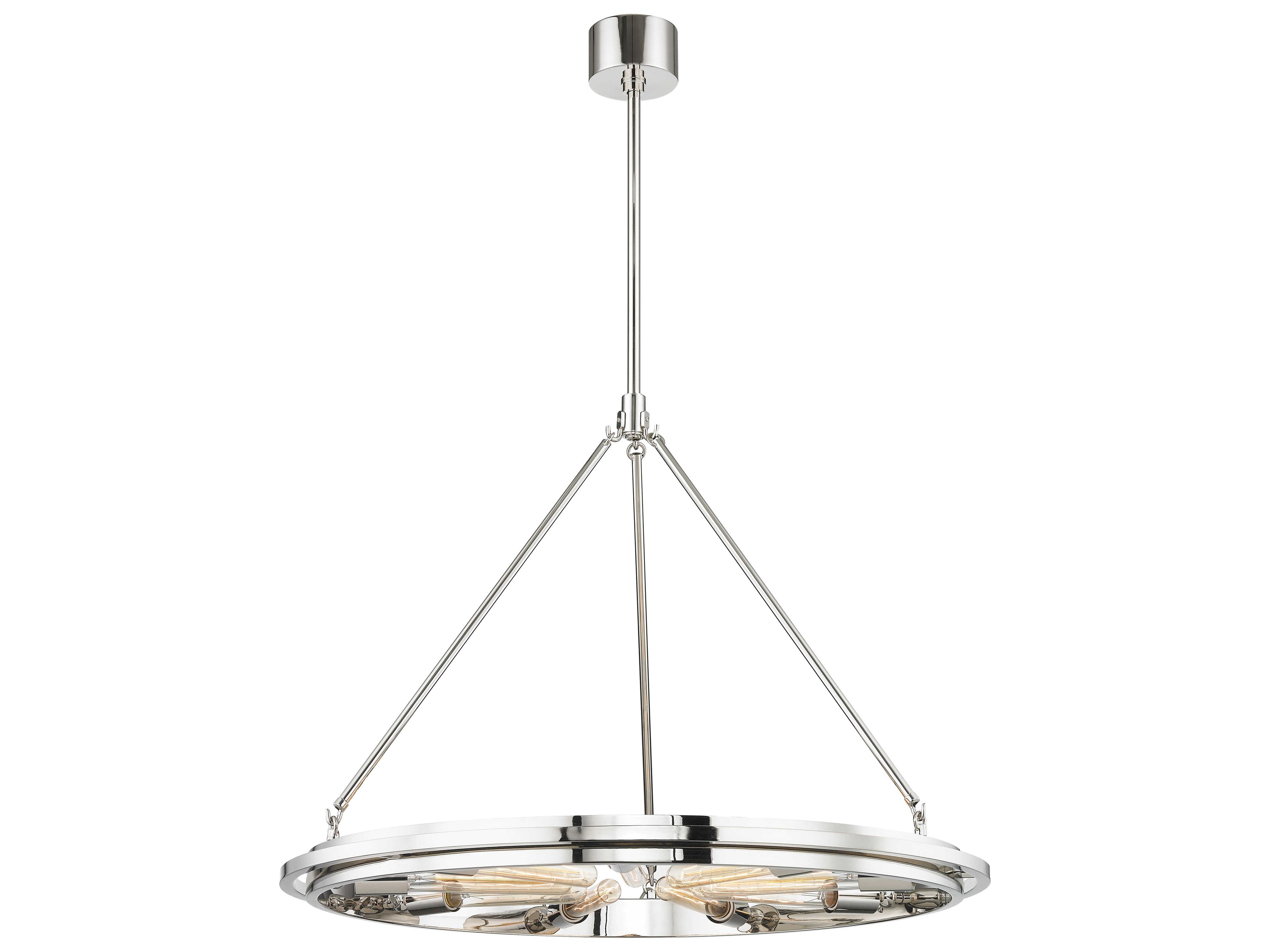 Hudson Valley Chambers 9-Light Polished Nickel Round Chandelier