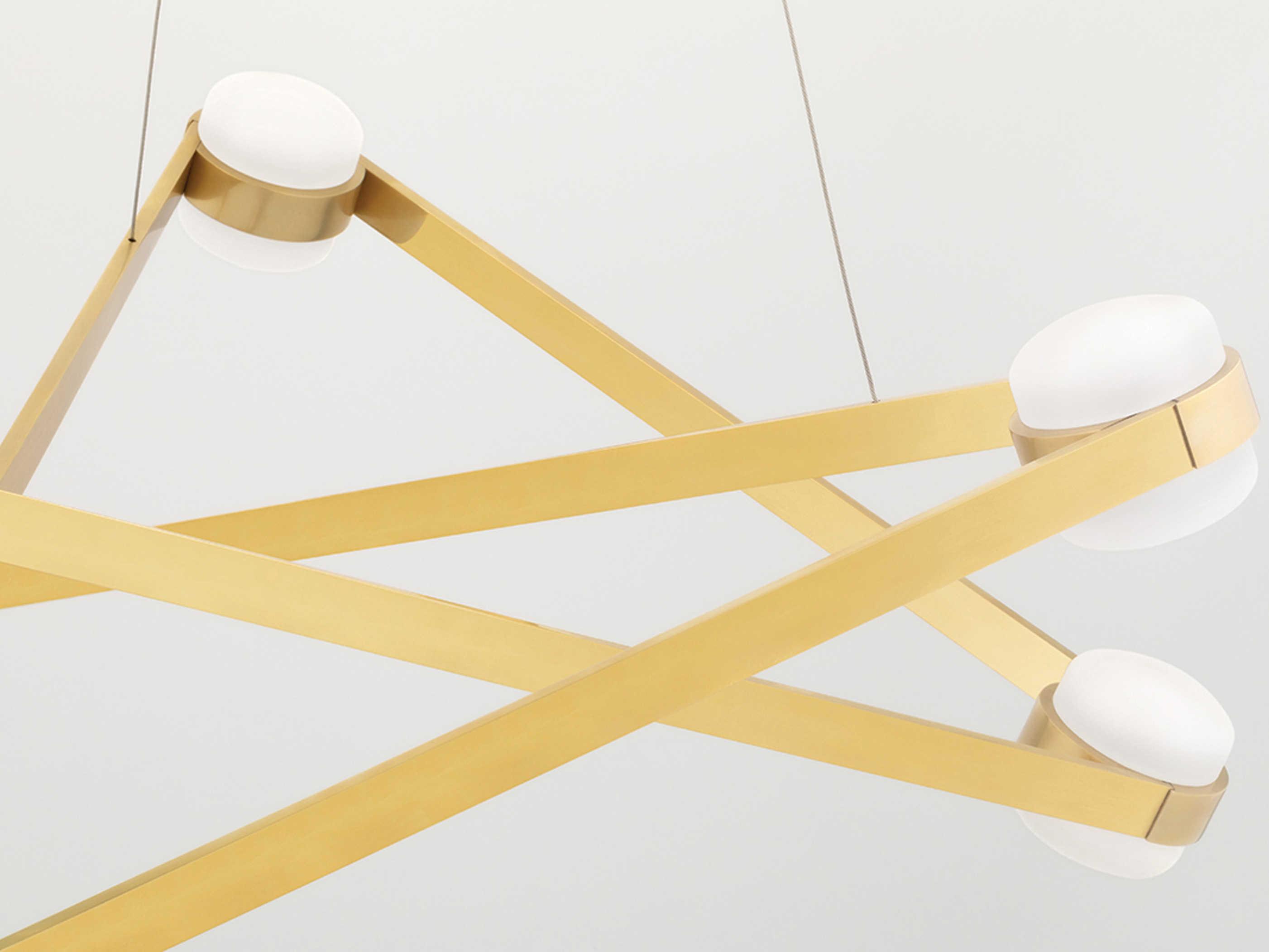 Hudson Valley Orbit 6-Light Aged Brass LED Candelabra Geometric Sputnik Chandelier