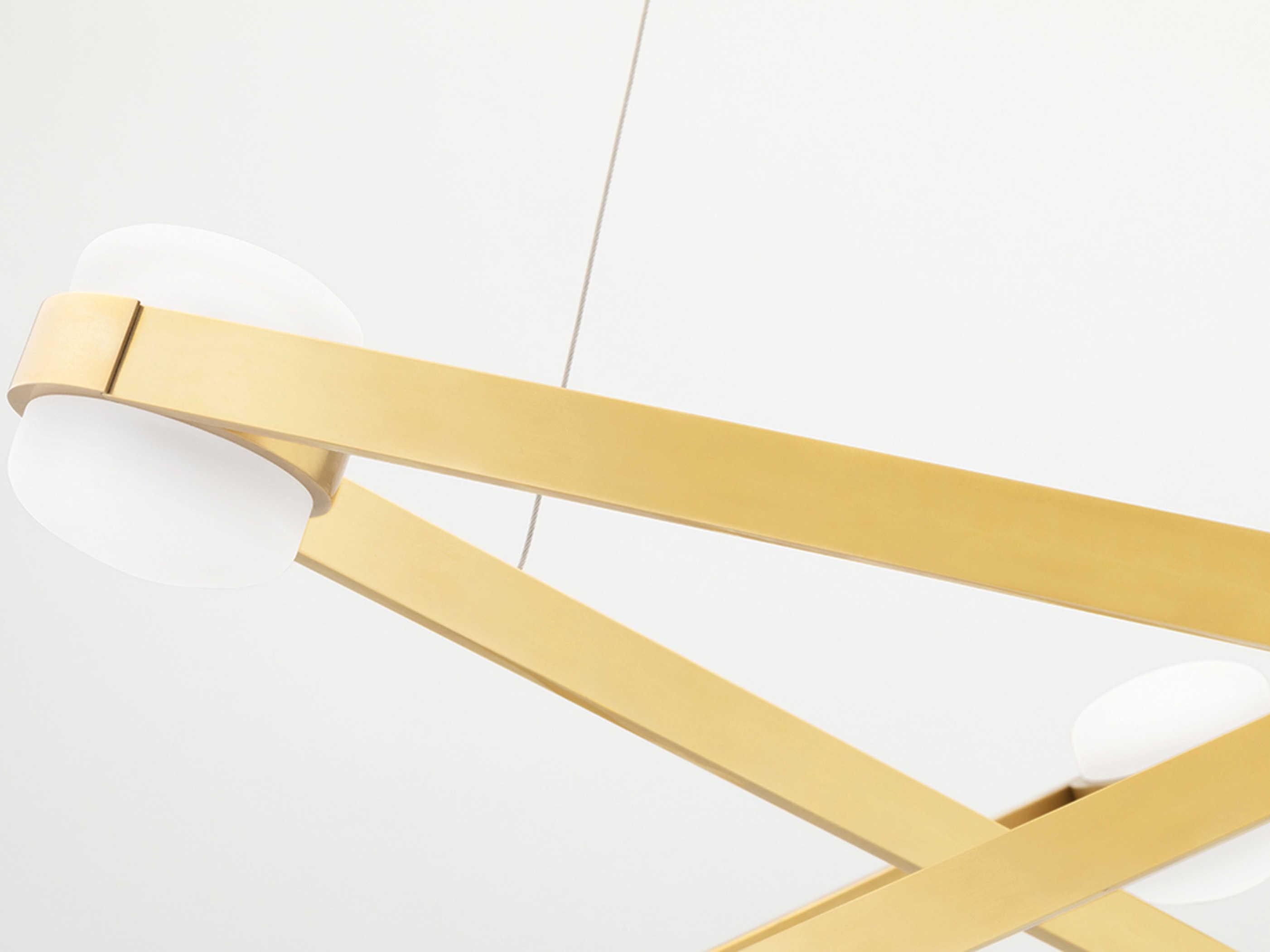 Hudson Valley Orbit 6-Light Aged Brass LED Candelabra Geometric Sputnik Chandelier