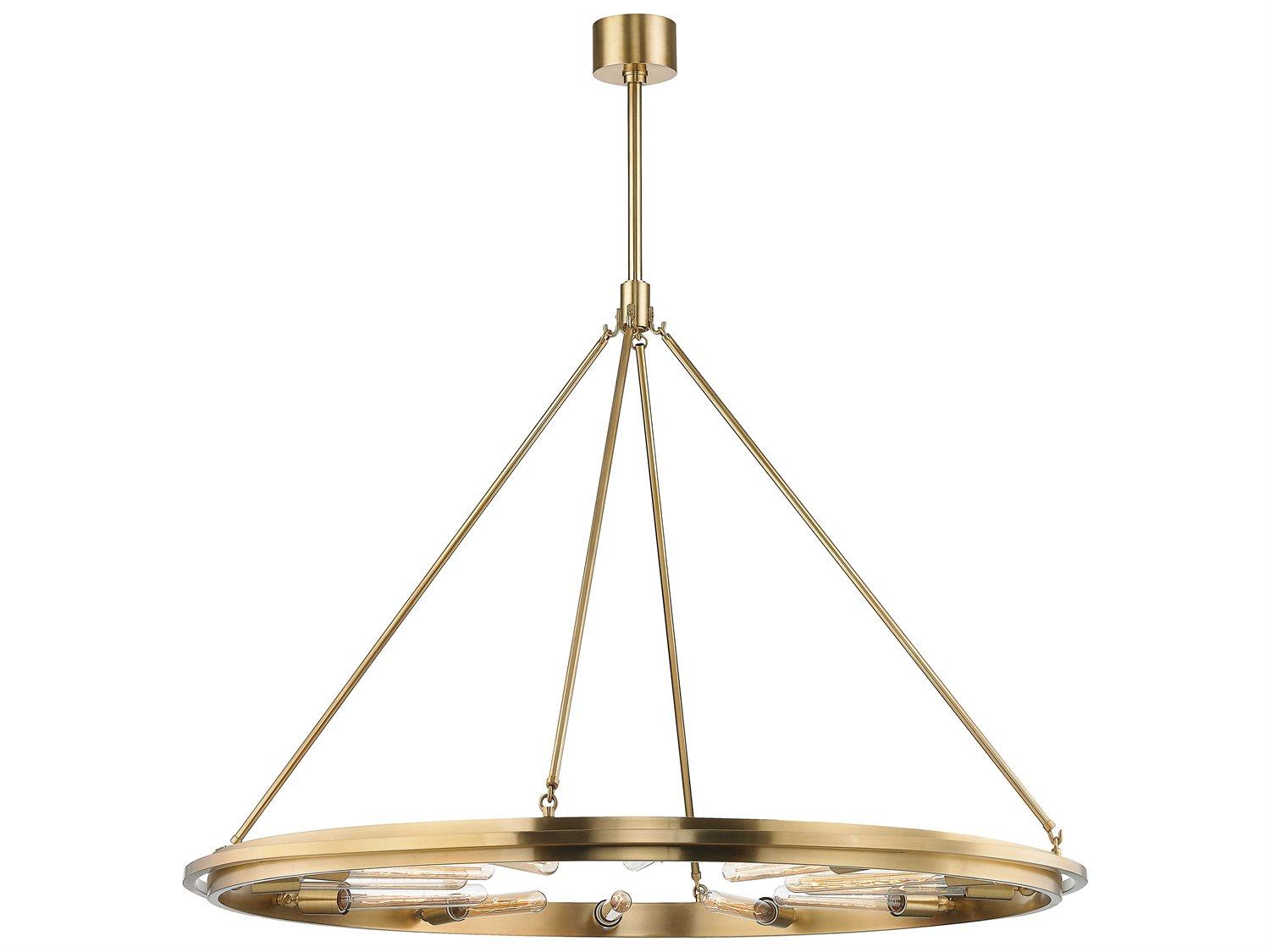 Hudson Valley Chambers 12-Light Aged Brass Round Chandelier