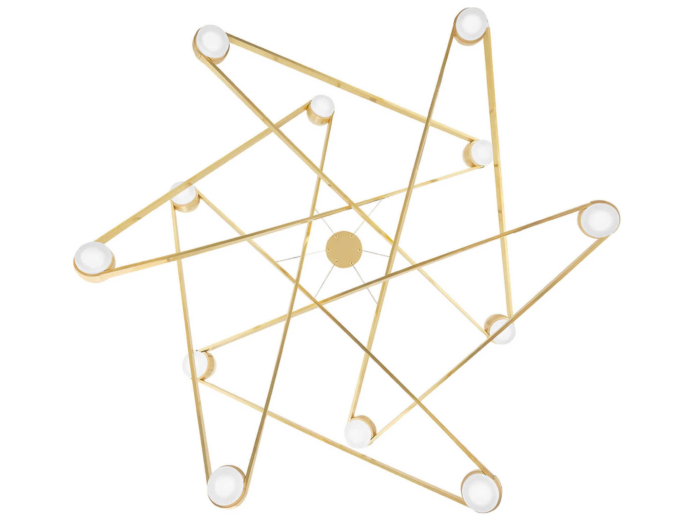 Hudson Valley Orbit 12-Light Aged Brass LED Candelabra Geometric Sputnik Chandelier