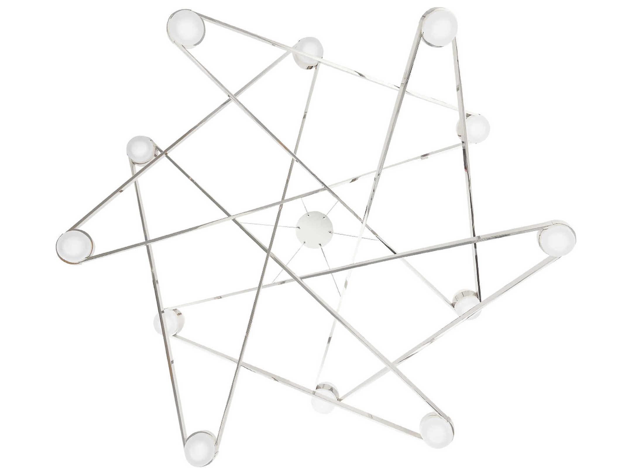 Hudson Valley Orbit 12-Light Polished Nickel LED Candelabra Geometric Sputnik Chandelier
