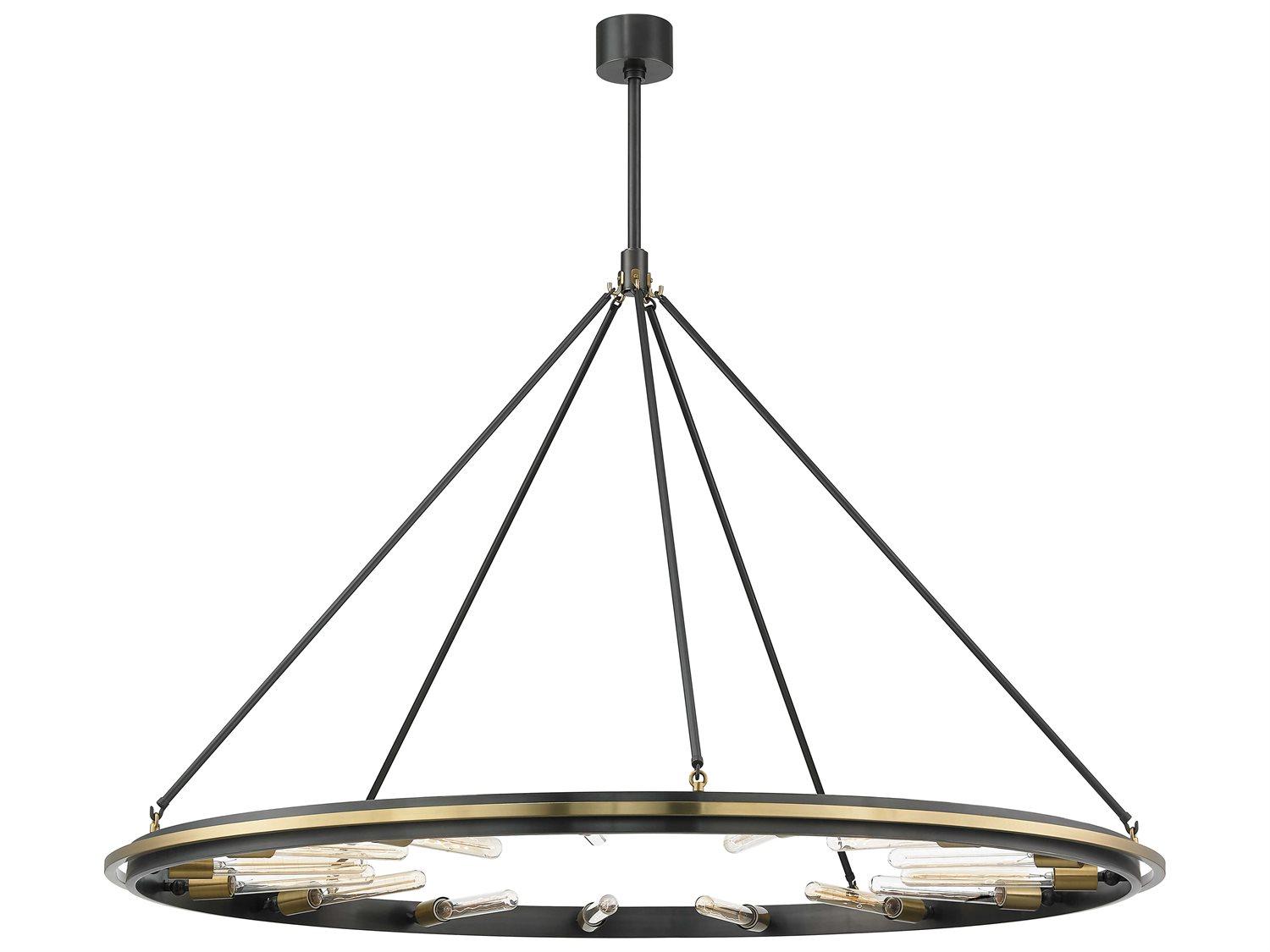 Hudson Valley Chambers 15-Light Aged Old Bronze Round Chandelier