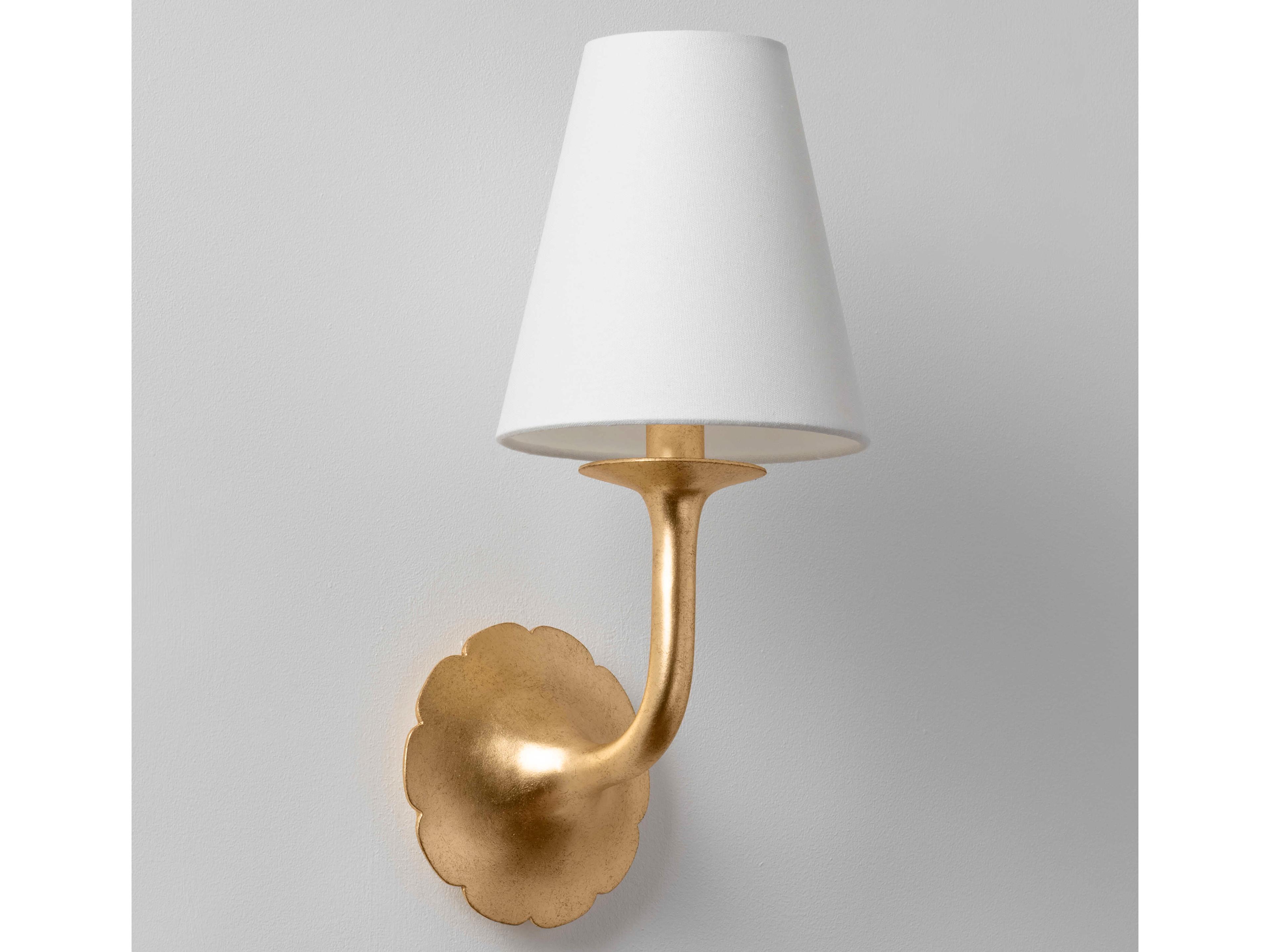 Hudson Valley Winnipeg 1-Light Vintage Gold Leaf Wall Sconce