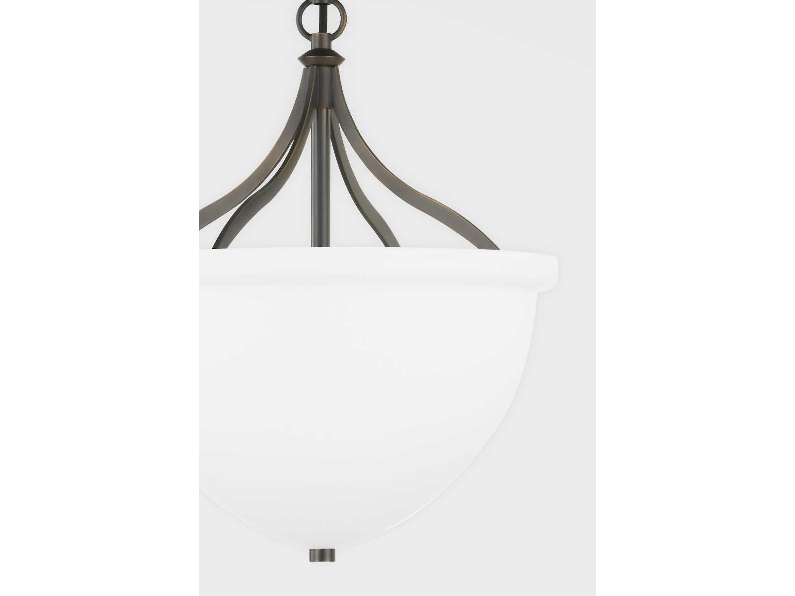 Hudson Valley Browne 1-Light Distressed Bronze Glass Bowl Semi Flush Mount