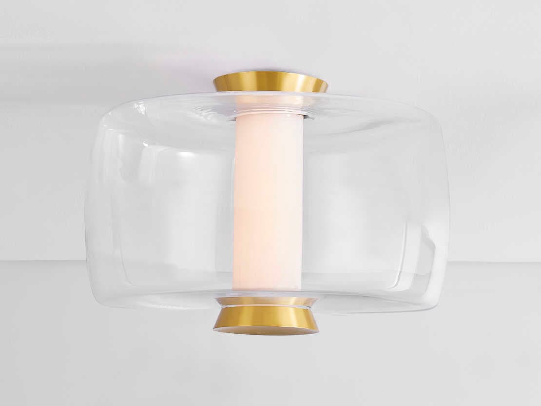 Hudson Valley Beau 1-Light Aged Brass Flush Mount